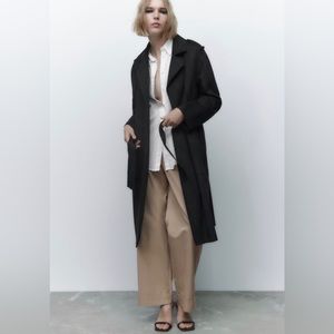 Faux suede trench jacket